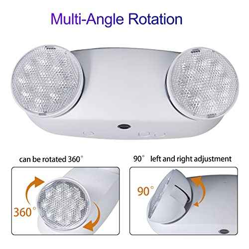 GZRUIYANG LED Emergency Lights with Battery Backup, Commercial Emergency Light Fixtures for Business Home Power Failure Emergency Exit Sign Lighting with 1.0 Meter Plug in Cord AC120V