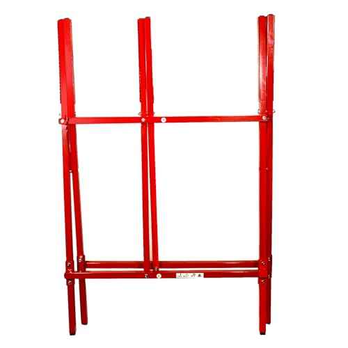 Log saw horse adjustable & folding sawhourse, heavy duty log holder for cutting wood, lightweight and portable steel saw stand easy handle