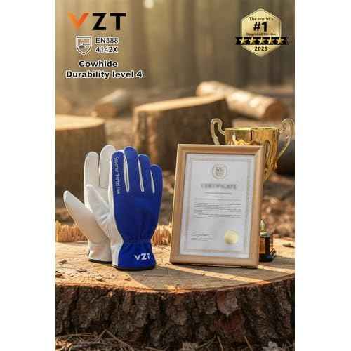 12 Pairs Bulk Leather Work Gloves for Men or Women for Construction, Wood cutting, Driving, Gardening, Automotive Repair