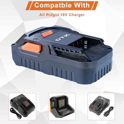 DTK Battery Replacement for RIDGID 18V Battery Drill R840087 R840083 R840086 R840085 R840084 AC840085 AC840086 AC840087P AC840089 Tools 3000mAh 2 Packs