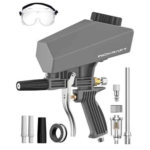 Inokraft Leak-Proof Portable Sand Blaster Gun Kit with Oil-Water Separator & Extension Nozzle,Mini Sandblaster for Rust & Paint Removal, Compatible with Aluminum Oxide, Sand, Walnut Shell & Soda