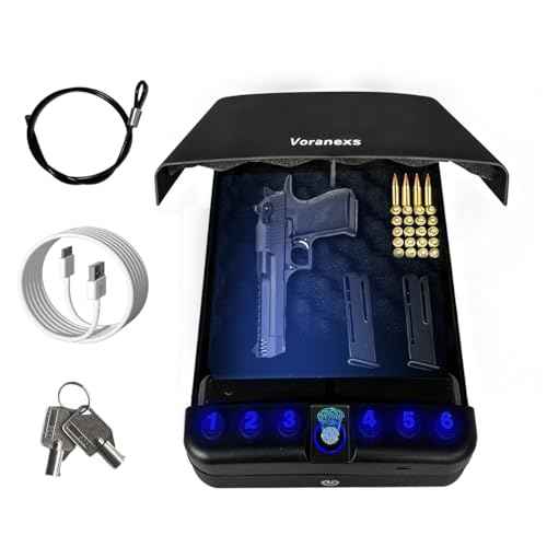 travel-sized portable biometric gun safe - Pistol Safe with Fingerprint & Digital Keypad Quick Access, Portable Travel Gun Safes for Car, Home, Nightstand, Bedside & Drawer