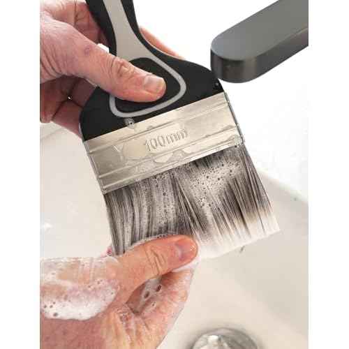 ROLLINGDOG 4 Inch Large Paint Brush- Medium Stiff Paint Brush for Smooth Surfaces,Wall Paint,Ceiling,Blinds,Large Surface Areas(100mm)