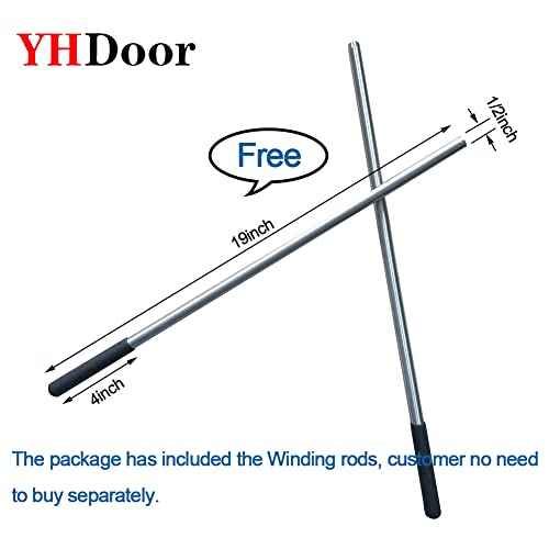Pair of 2" Garage Door Torsion Springs with Non-Slip Winding Bars, Quality Precision Electrophoresis Black Coated, Minium Life 18,000 Cycles (.207 x 2 x 23)