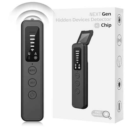 Hidden Camera Detector, Anti-Spy RF Scanner for Hotel & Travel, with Laser Lens Finder, GPS Tracker & Bug Detector, 5-Level Sensitivity