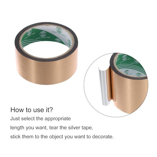 MECCANIXITY Champagne Gold Metalized Tape 1 Inch x 55 Yards Decor Tape for Detailing Accent Wall, Graphic Arts, Pack of 1