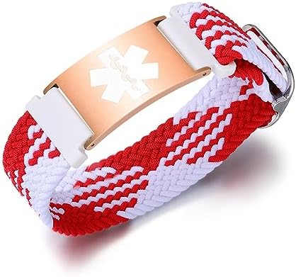 Personalized Sport Medical Alert Bracelets for Women Men - Custom Medical ID Bracelets with Free Engraving - Hook and Loop/Elastic/Stainless Steel/Silicone Watch Wristband Emergency Bracelet