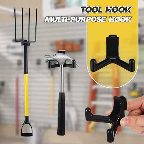 10 Pcs Tool Hook for Shed Accessories, Plastic ABS Tool Hooks Compatible with Lifetime Shed 60305 60118 60127 60138 60141 Etc Not Work on Any Sheds with Horizontal Siding (Black)