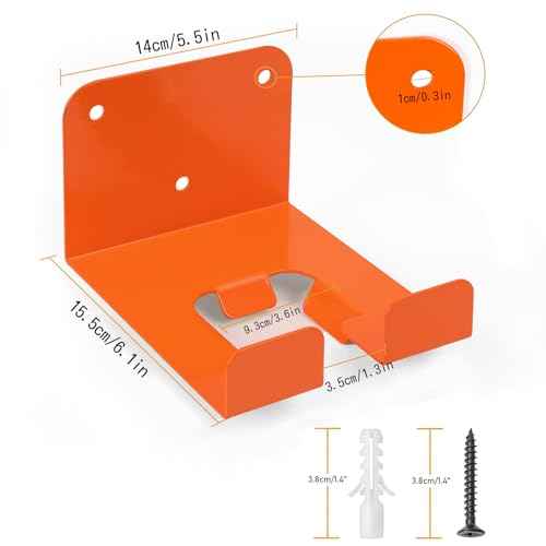 Weedeater Hanger, 2 Pack Weed Eater Hanger for Garage Wall-mounted Organizer Trimmer Rack Storage for Grass Trimmer, Hedge Trimmer, Garage Wall, Garden Tools, Black, Orange