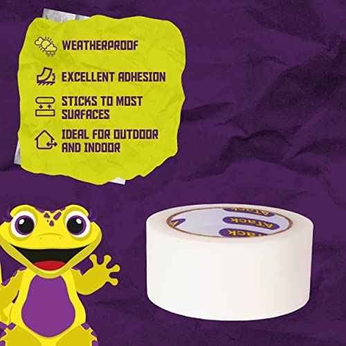 ATack Duct Tape Clear Cotton Textile, 2-Inches x 30 Yards, Easy Tear by Hand Clear Duct Tape for Commercial Use, Heavy-Duty Repair, Packing, Moving, and Outdoor Repair Weatherproof and Cold-Resistant