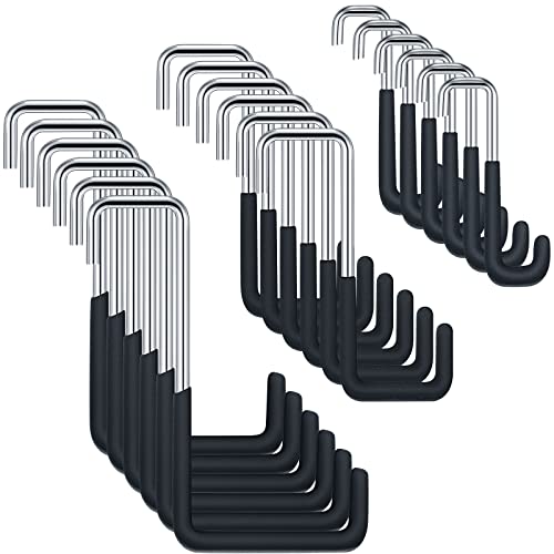 Hotop 18 Pcs Rafter Hanger Heavy Duty Large S Hooks Rafter Hanger for Garage Ladder Bike Fence Storage Organizer S Shaped Hooks(Black)