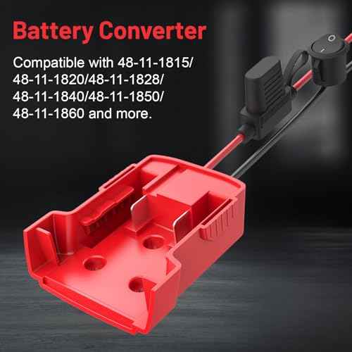 for Power Wheel Adapter Compatible with Milwaukee 18V Battery, Converter Kit with Fuse Holder, Switch, Terminal, 12AWG Wire for DIY RC Car Toys (1 Pack)