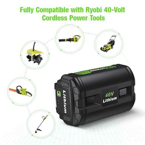 40V 7.0Ah Lithium-ion Cell Replacement Compatible with Ryobi 40v Battery and Charger Combo Leaf Blower Cordless Compatibel with 40 Charger-1
