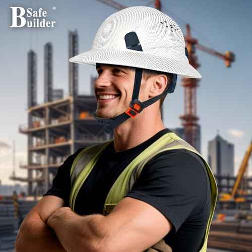 Full Brim Hard Hats Construction Hardhats Safety Helmet Vented Adjustable Lightweight Sunshade Work Caps Industrial Head Protection ANSI Approved