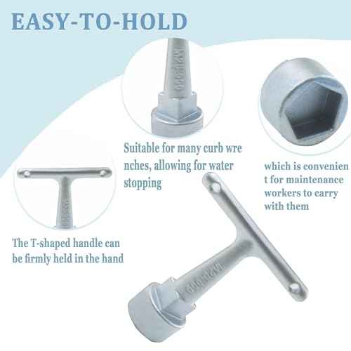 Folde Water Meter Wrench & Curb Stop Wrench For Pentagon Curb Boxes, Water Meter Cover Key