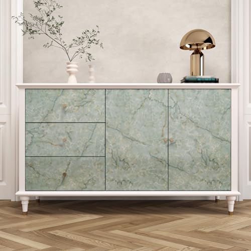 Green Marble Contact Paper Peel and Stick Countertops 15.7"¡¿78.7" Gold Green Marble Wallpaper Removable Countertop Contact Paper Waterproof for Kitchen Backsplash Cabinets Table Wall Vinyl