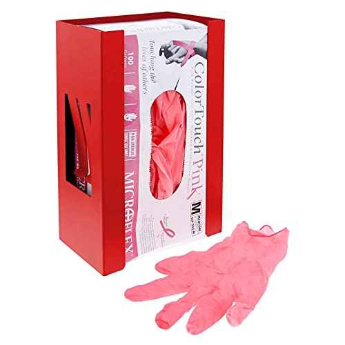AIRTOON 2PCS Magnetic Glove Dispenser, Disposable Gloves Box Holder, Glove Holder for Wall Mount, Magnetic Glove Box Holder, Red and Black