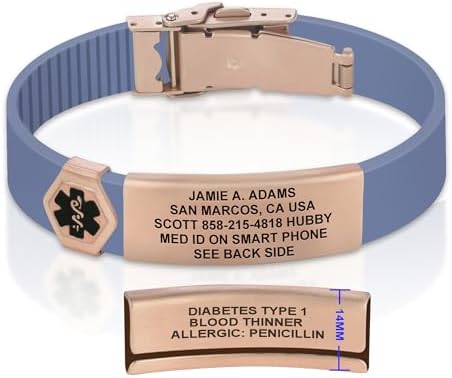 Divoti Custom Engraved Medical Alert ID Bracelet – Dual-Sided Laser Etching, Silicone Wristband, Stainless Steel Security Clasp – Adjustable & Trim-to-Fit – Emergency Medical Info Band for Men & Women