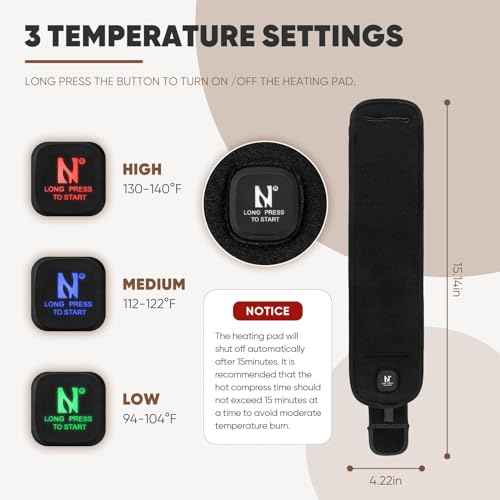 Aroma Season Heated Wrist Wrap, Carpal Tunnel Relief Heating Pad Cordless, Heating Wrist Hand Wrap Brace, De Quervain¡®s Tenosynovitis Brace 3000 mAh Rechargeable Battery (Black)