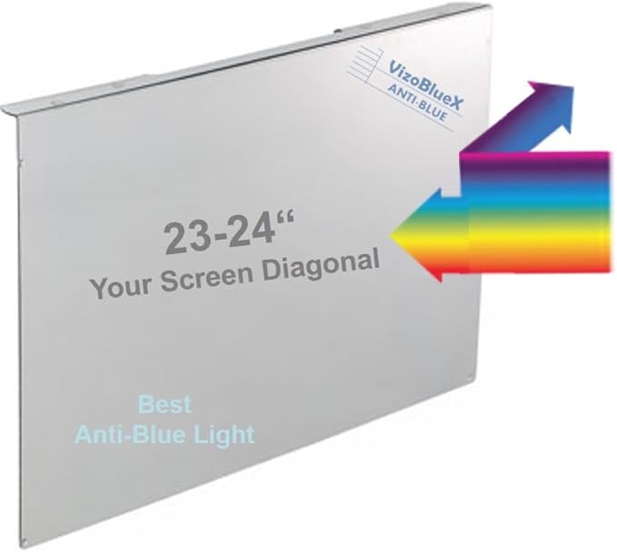 VizoBlueX 23-24 inch Anti-Blue Light Filter for Computer Monitor. Screen Protector Panel 21.5” x13.0 Blocks Blue Light for LCD TV PC Mac iMac Monitors