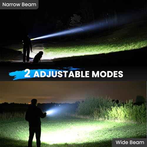 THY TRY Flashlights High Lumens - 2 Pack, Rechargeable Flashlights 90000 High Lumens, Super Bright LED Flashlight with 7 Modes, High Powered Flash Light for Home, Outdoor Activities
