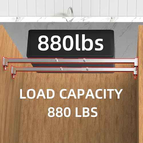 Qualward Undermount Sink Brackets,Adjustable Undermount Sink Support, Stainless Steel Installation Kit for Undermount Kitchen Sink Adjustable Support Pole (29-40 inches)