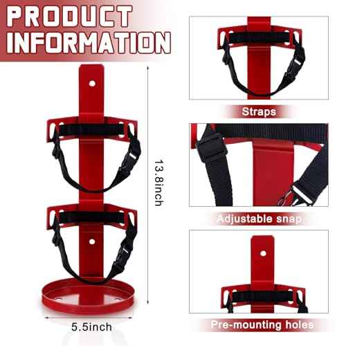 Suzile Fire Extinguisher Metal Bracket Holder Wall Mount Compatible with 5 Pound Fire Extinguishers(3 Pcs)