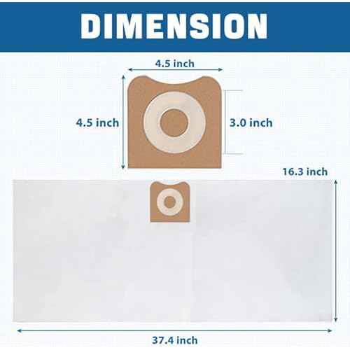 VF5000 3-Layer Pleated Paper Vacuum Filter for RIDGID 5-20 Gallon Vacuums, VF3502 Replacement Vacuum Bags Compatible with Ridgid Wet/Dry Vacuum 12-16 Gallon