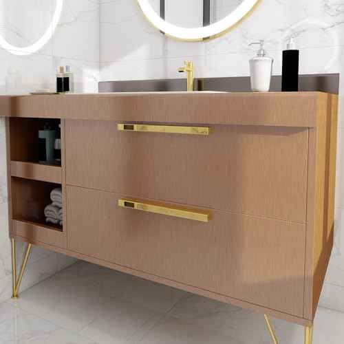 Yun-aeon Metallic Grasscloth Peel and Stick Wallpaper Brass Satin Contact Paper 15.7"x 118.1" Modern Thicken Wall Paper Self Adhesive Removable Vinyl Wallpaper for Kitchen Cabinets Countertops Fridge