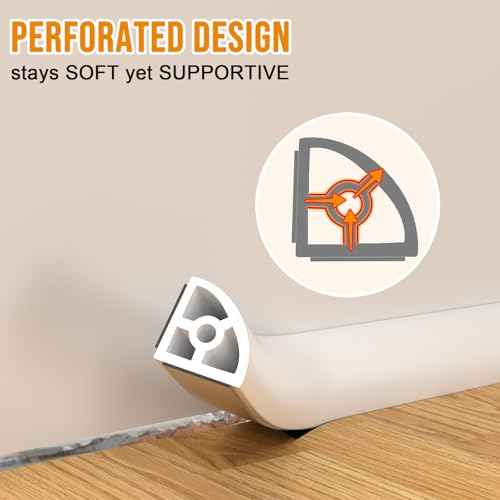 Flexible Quarter Round Molding Trim - 472in Waterproof Bendable Silicone Peel and Stick Molding Trim for Walls, Floor, Corner, Staircase, Tub, Cabinet Edge