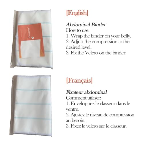 Abdominal Binder Post Surgery Tummy Tuck Belt For Women & Men, Postpartum Belly Band Compression Stomach Wrap, Skin Friendly, Breathable - (60" - 75") 3 Panel - 9"