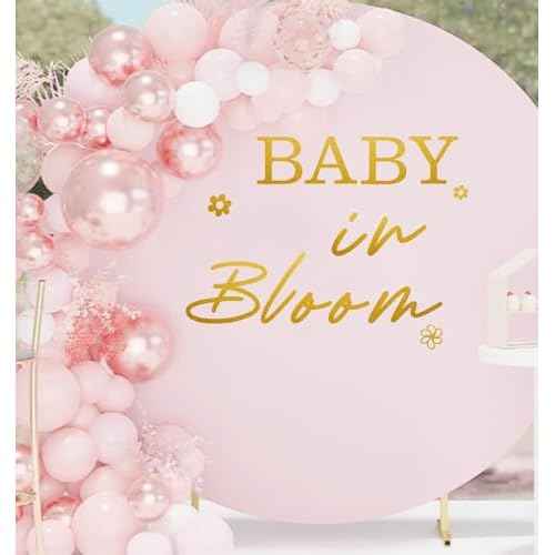 Baby in Bloom Party Decal Baby Shower Backdrop Decals Baby Welcome Sign Wall Stickers Gender Reveal Party Wall Decal for Balloon Arch First Birthday Party Decorations Wall Stickers