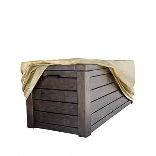 Sturdy Covers Deck Box Defender Cover - All-Season Outdoor Deck Box Cover (Black, Medium)