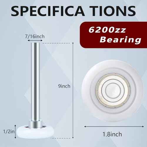 10 Pack 9" Stem 2" 13 Ball Nylon Commercial Grade Garage Door Roller, Quiet/Durable and High Load, Use 6200ZZ Double Seals Precision Bearings