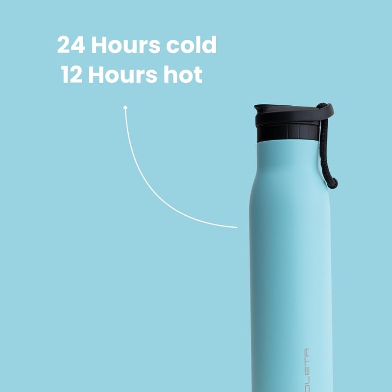 Ponoleta Slim Water Bottle, Stainless Steel with Straw, Standard Mouth for Sports and Travel, Double Vacuum Insulated, BPA-Free, Leak Proof