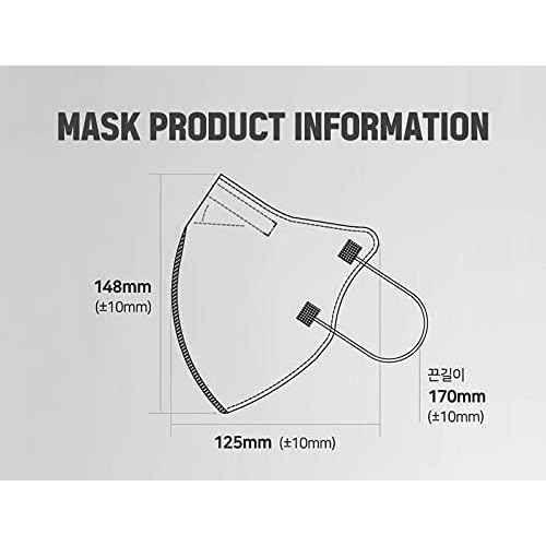 Good Manner Premium Protective Mask 5EA, Large, White/Black/Grey/Pink/Beige, Made in Korea (Grey)