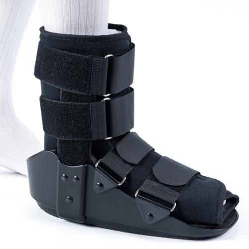 kefit Short Cam Walking Boot, Orthopedic Boot for Ankle Sprain, Foot Injury, Medium, Black