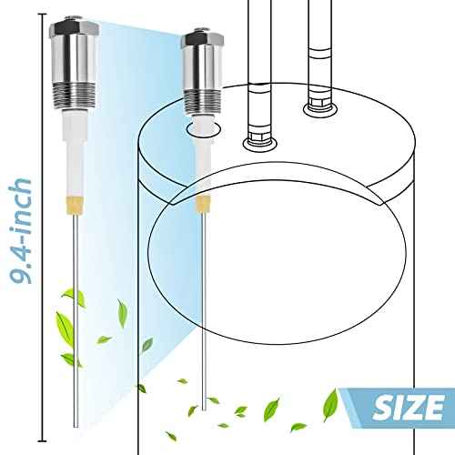 Podoy Powered Anode Rod for Hot Water Heater, Stops Corrosion and Eliminates Rotten Egg Smell for 30-80 Gallon Water Tank Except Bradford White, Titanium Electric Anode Rod Replacement Universal 9.4"
