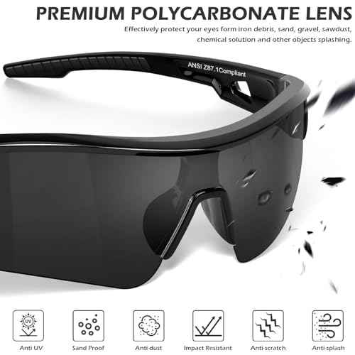 OXG 12 Pack Safety Glasses for Men Women, ANSI Z87.1 Work Glasses Scratch Impact Resistant Lens Protective Eyewear