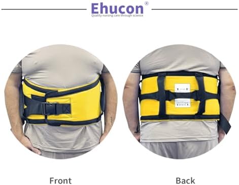 Gait Belts with Padded Handles,Transfer Belts Physical Therapy Belt for Seniors Moving, Lifting Belt Assist Patient/Elderly(Yellow, Medium)