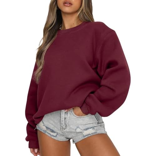 EFAN Womens Sweatshirts Oversized Crewneck Y2K Fleece Hoodies Fall Fashion 2025 Teen Girls Cute Winter Clothes Sweater