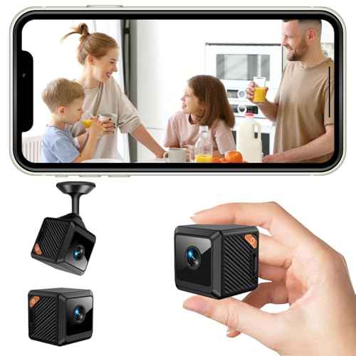 Mini Hidden Camera WiFi Wireless ? Indoor Security Camera with Motion Detection, Night Vision, App Control, SD Card Storage ? Compact Camera for Home, Office, Baby & Pet Monitoring (Wireless)