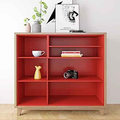 Livelynine Red Contact Paper Peel and Stick Roll Self Adhesive Vinyl Wrap Removable Wallpaper Waterproof Countertops Shelf Liners Cabinets Old Furniture Crafts Wall Paper Decorations 15.8x78.8'