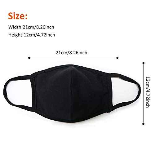 CMTK Unisex Anti Dust Face Mouth Mask Black Cloth Cotton Face Mask Washable Reusable - Protection from Dust Pollen Pet Dander