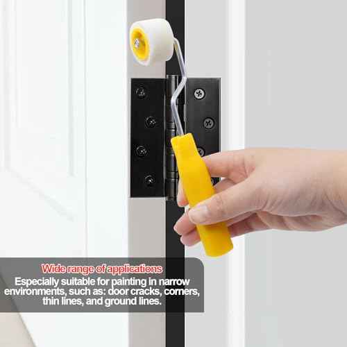 4/5 inch Mini Paint Rollers for Touch up Trim Edge or Corner, Extra Small Paint Wool Brushes, Tiny Painting Tool(1 Brush +2 Rollers)
