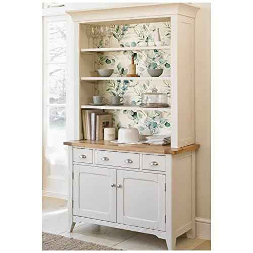 HAOKHOME Peel and Stick Wallpaper Boho Green/White Eucalyptus Leaf Floral Wall Mural Home Nursery Decor Renter Friendly Wallpaper 17.3in x 78.7in