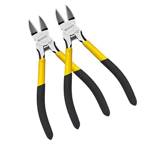 Wire Cutters6.5 inch, 2 Pack, Flush Cutters,BOOSDEN Spring Loaded Cutting Pliers,Side Cutters