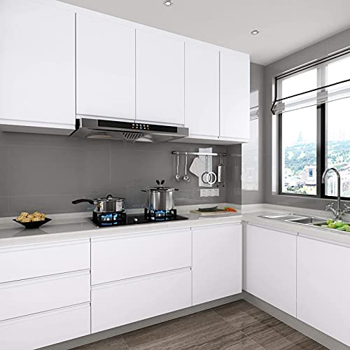 WESTICK Matte White Wallpaper Self Adhesive Solid White Contact Paper Removable Off Peel and Stick Wallpaper for Bedroom Living Room Walls Kitchen Cabinets Countertops 15.8" x 78"