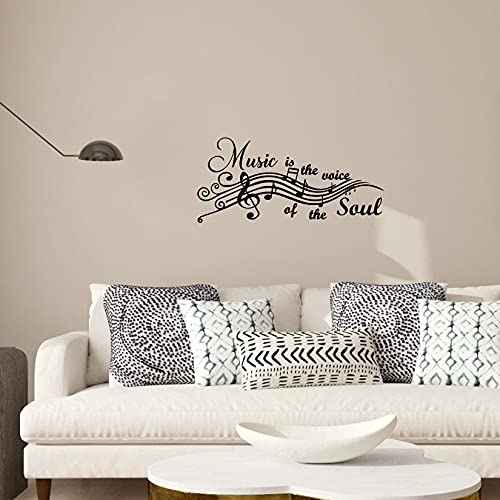 Music is The Voice of The Soul Vinyl Wall Decals Quotes Sayings Words Arts Lettering for Music Room