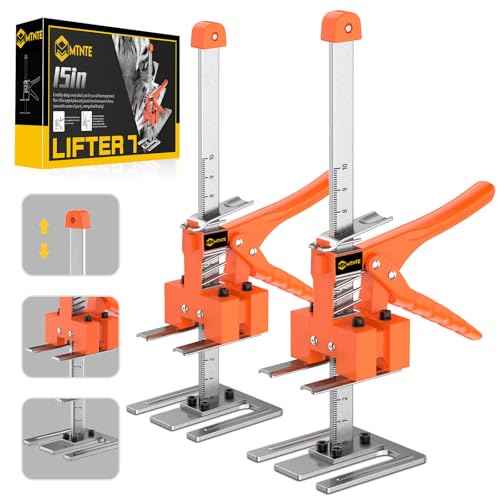 Labor Saving Arm Jack Handle 2 Pack,15 in Construction Jack, Wall Tile Locator, Multi-Function Height Adjustment Lifting Device, Door Panel Lifting Cabinet,Raised 10 in,Load 400LBS